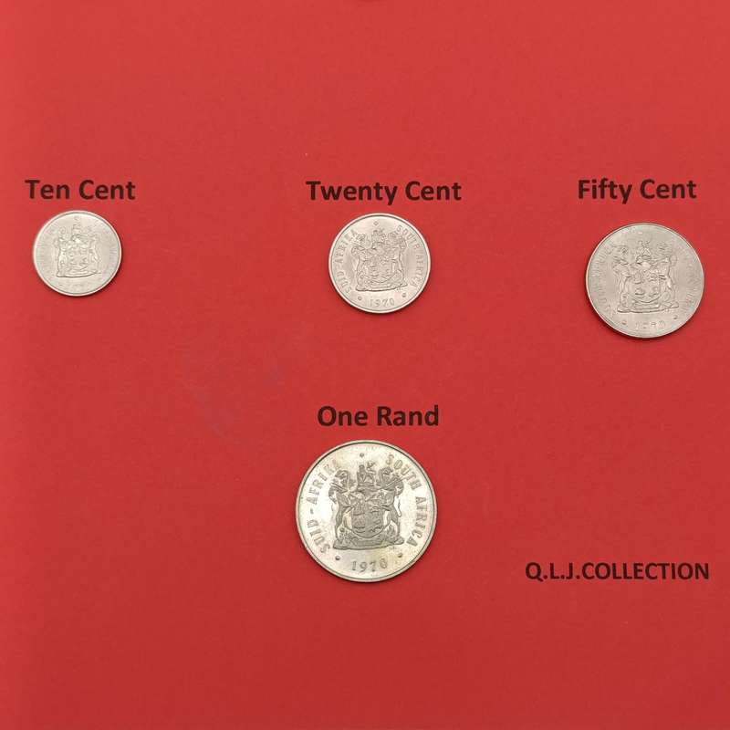 South Africa folder with coins from 1970 to 1979