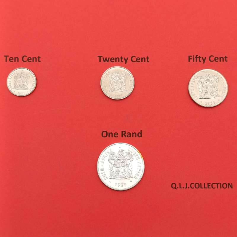 South Africa folder with coins from 1970 to 1979