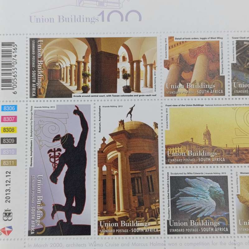 2013 RSA 100 Year Anniversary of the Union Buildings R2 prestige coin set with stamps