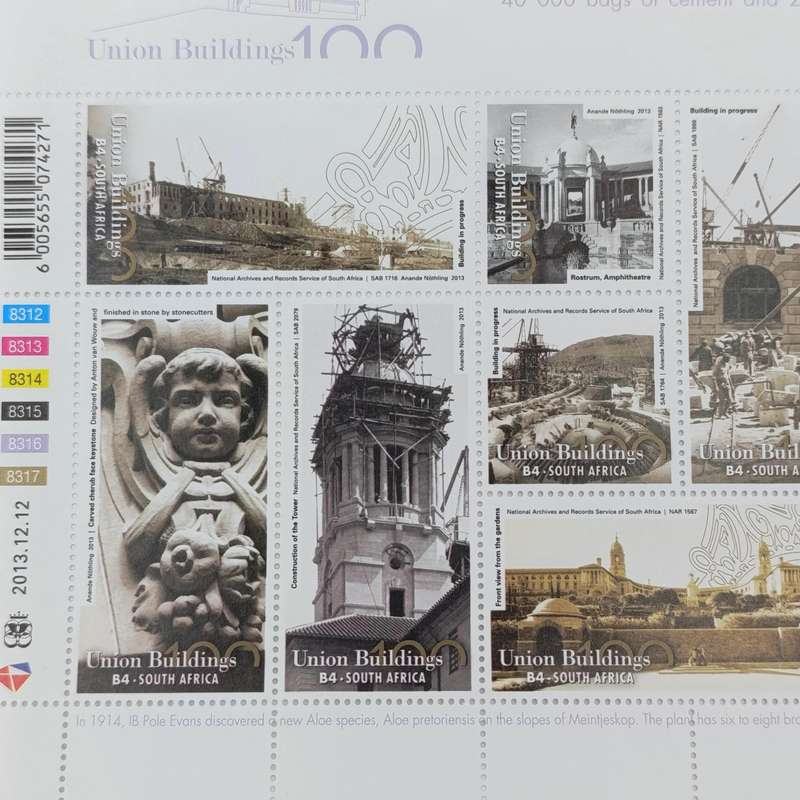 2013 RSA 100 Year Anniversary of the Union Buildings R2 prestige coin set with stamps