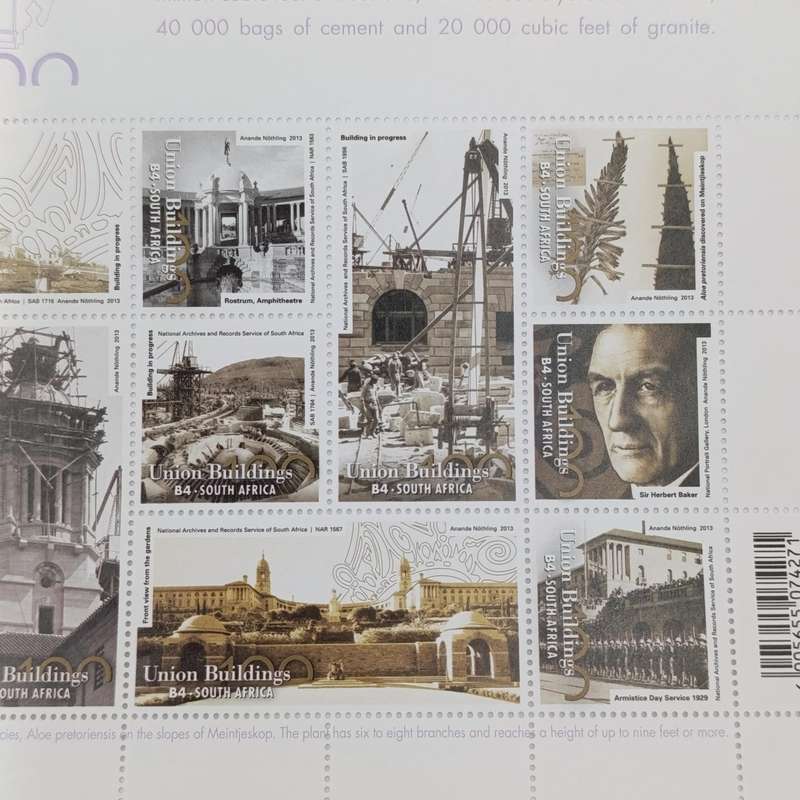 2013 RSA 100 Year Anniversary of the Union Buildings R2 prestige coin set with stamps