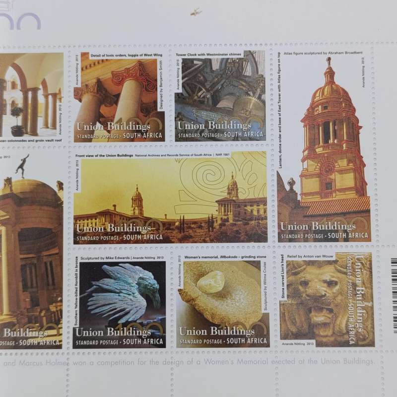 2013 RSA 100 Year Anniversary of the Union Buildings R2 prestige coin set with stamps