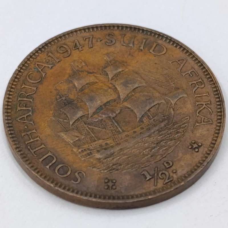 South Africa 1947 Half Penny XF+