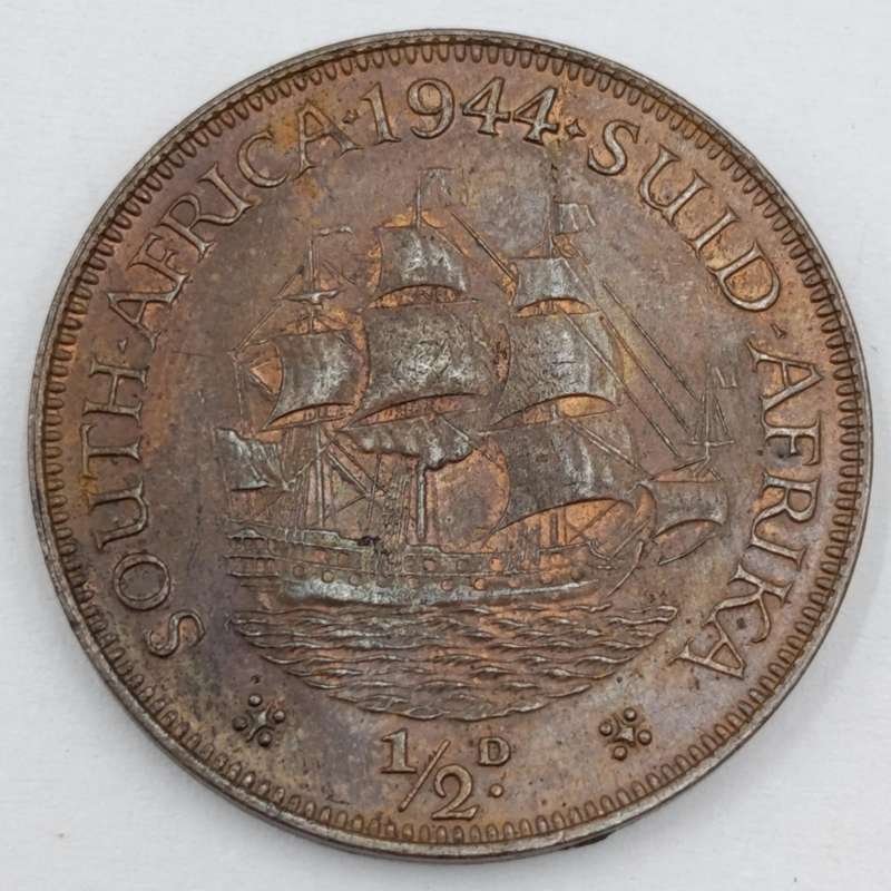 South Africa 1944 Half Penny unc