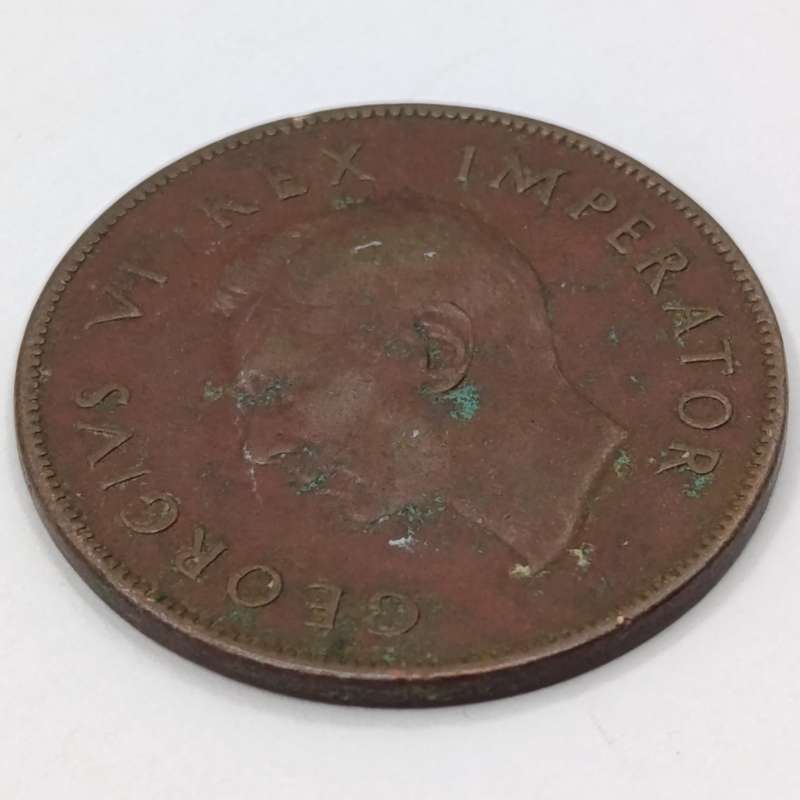 South Africa 1942 pennies with and without dot behind 2