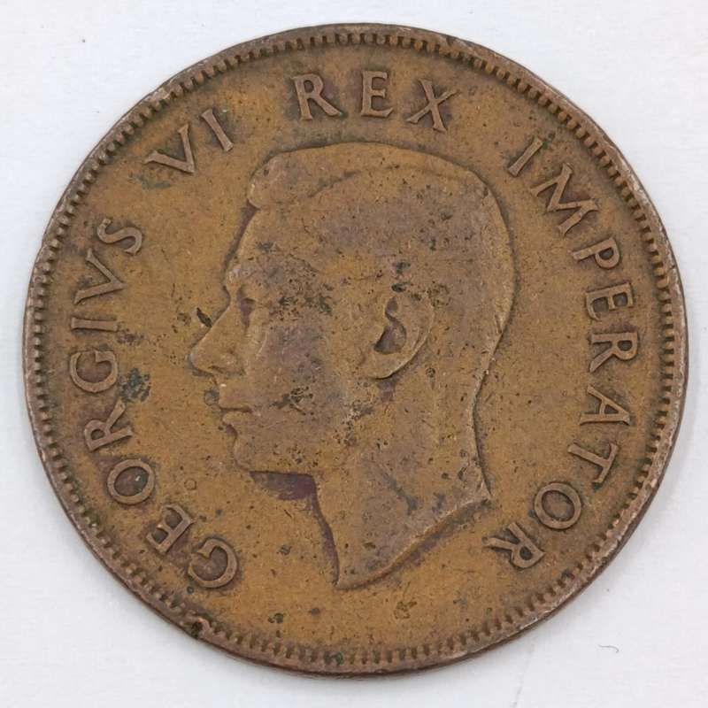 South Africa 1942 pennies with and without dot behind 2