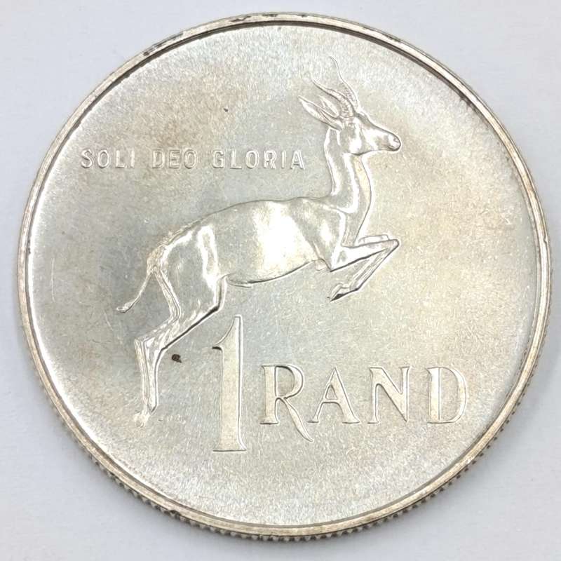 South Africa 1965 English proof silver R1
