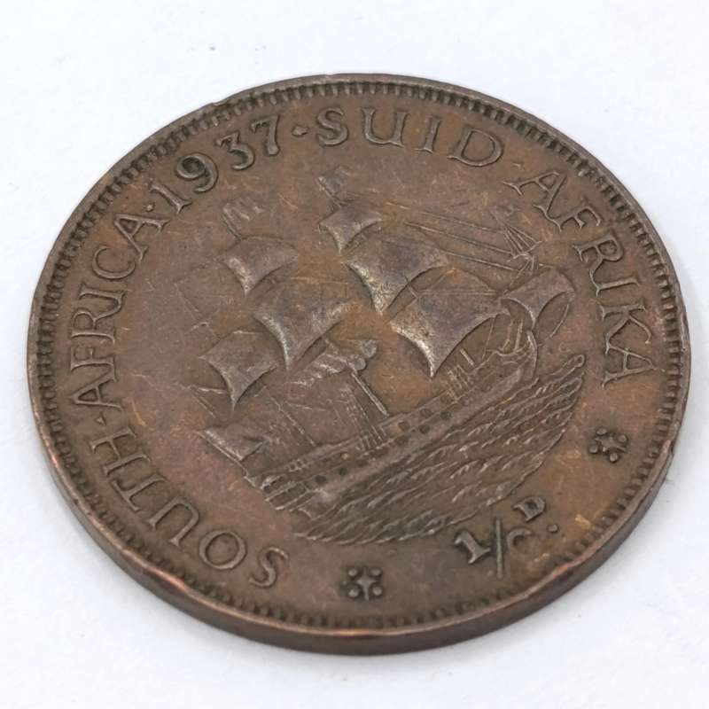 South Africa 1937 Half Penny VF+