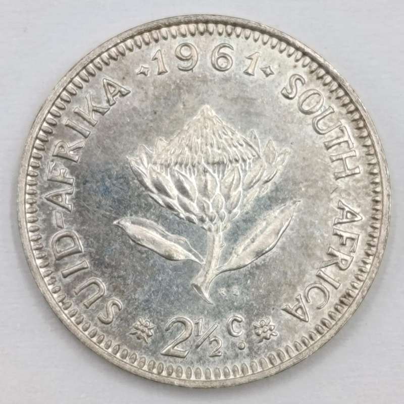 1961 RSA coin set - uncirculated and AU - 1/2 cent to 50 cent