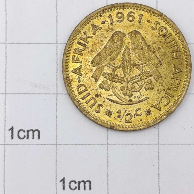 1961 RSA coin set - uncirculated and AU - 1/2 cent to 50 cent
