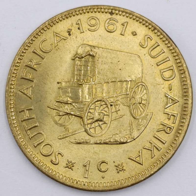 1961 RSA coin set - uncirculated and AU - 1/2 cent to 50 cent