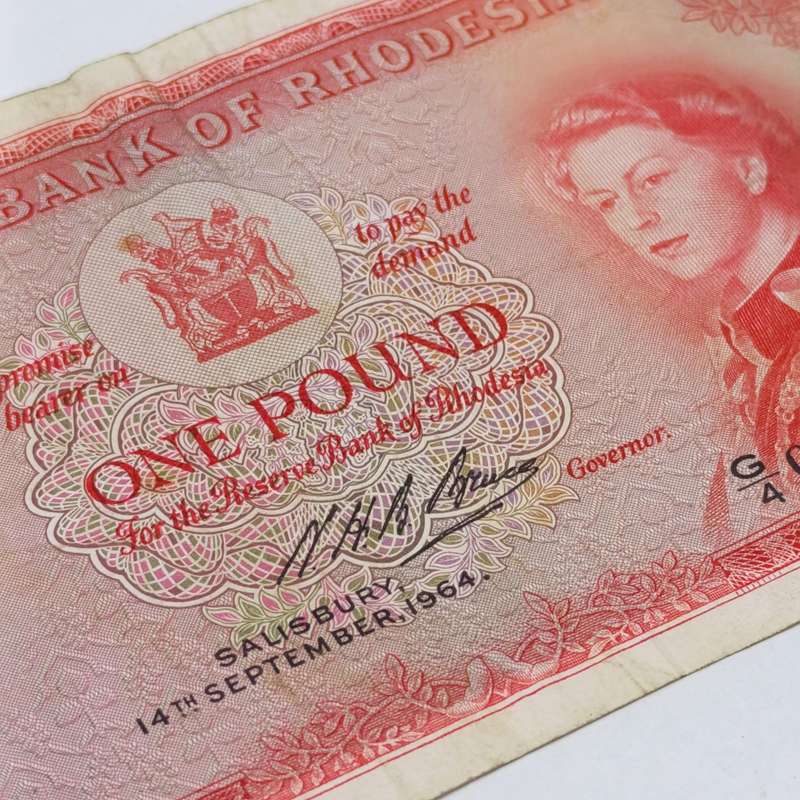 Reserve Bank of Rhodesia One Pound Salisbury 14 September 1964
