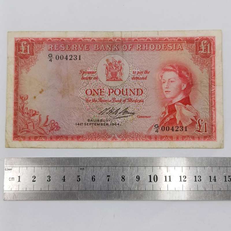 Reserve Bank of Rhodesia One Pound Salisbury 14 September 1964