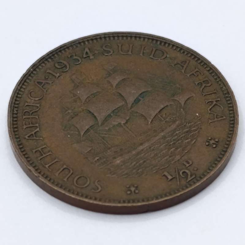1934 South Africa Half Penny XF excellent rim