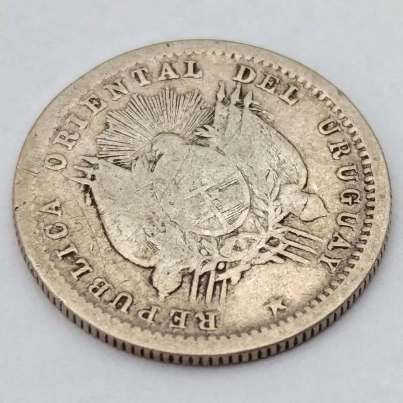 1877 Uruguay silver 10 centimos