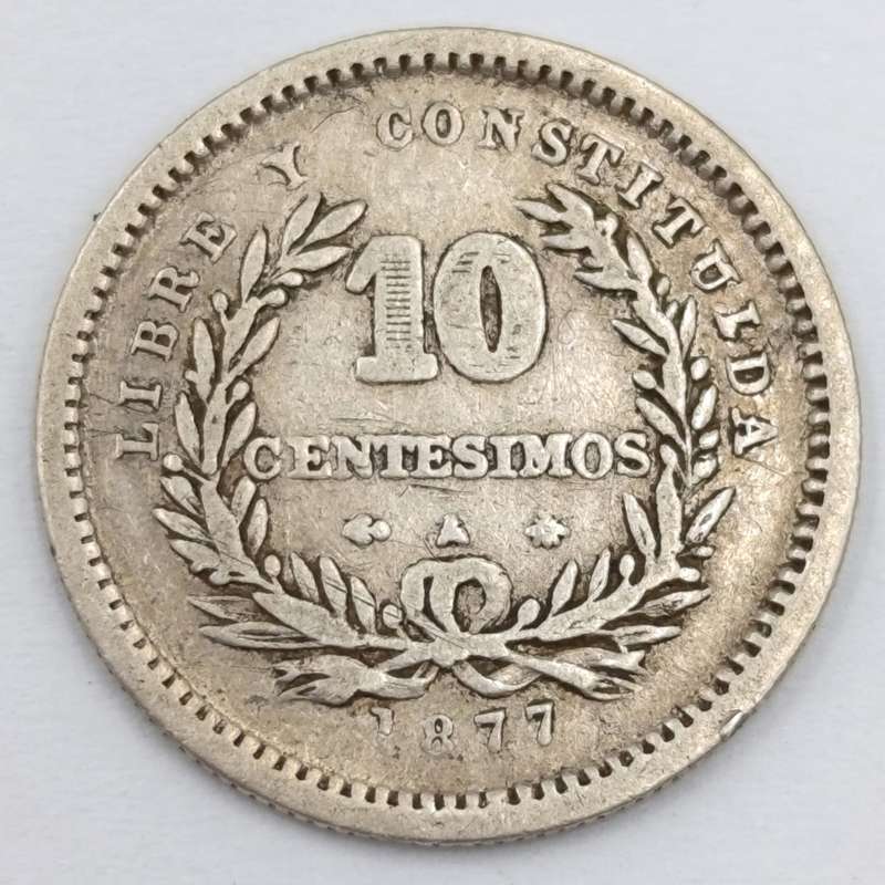 1877 Uruguay silver 10 centimos