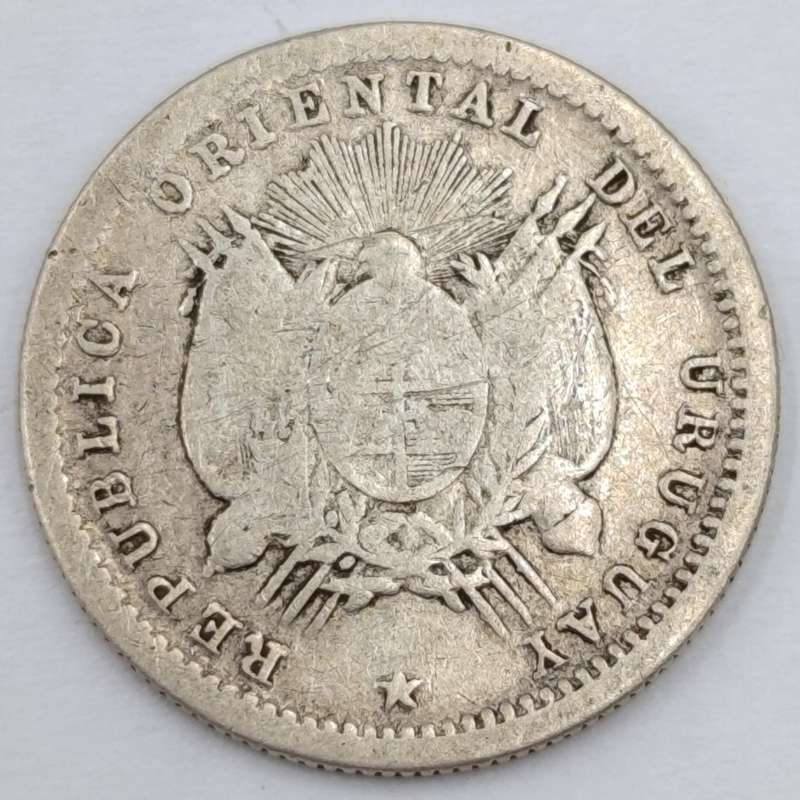 1877 Uruguay silver 10 centimos