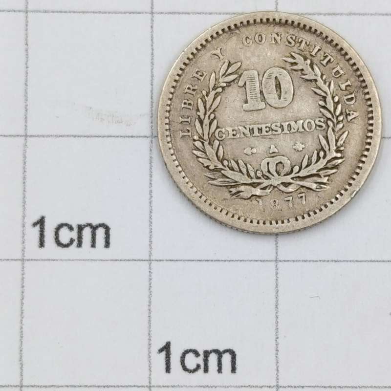 1877 Uruguay silver 10 centimos
