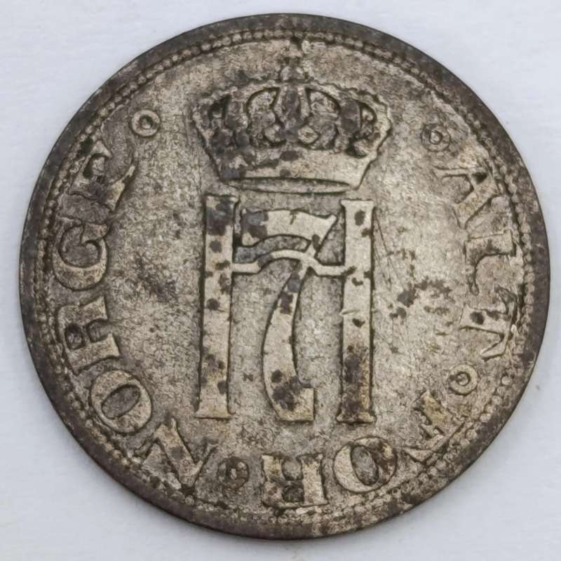 Norway 1909 silver 10 Ore VF+