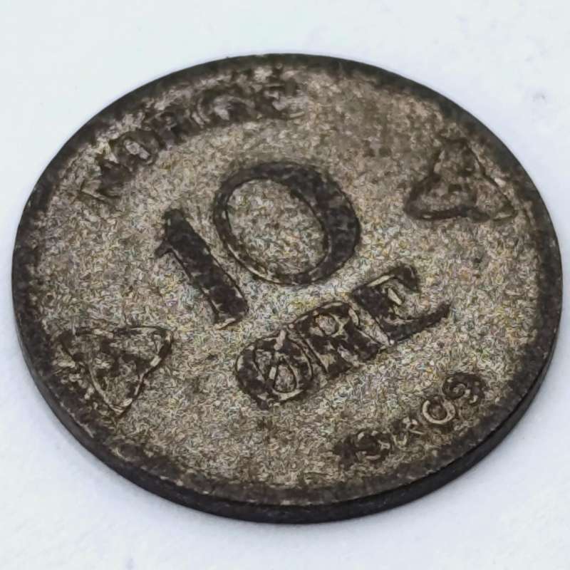 Norway 1909 silver 10 Ore VF+