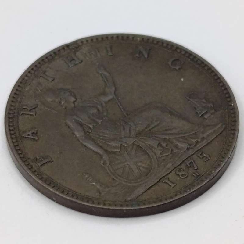 1875H Great Britian Farthing AU+