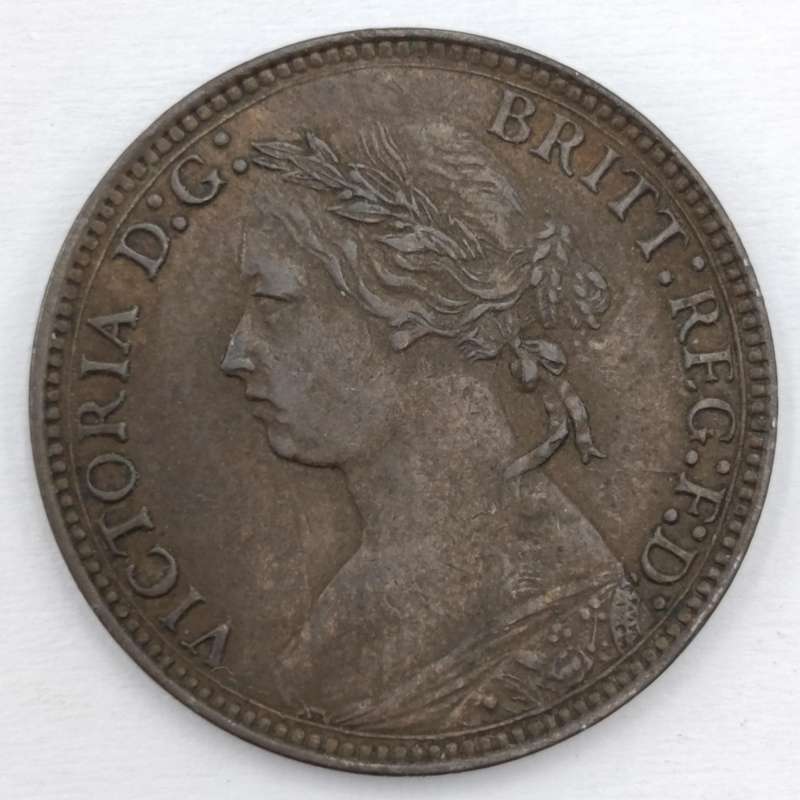 1875H Great Britian Farthing AU+