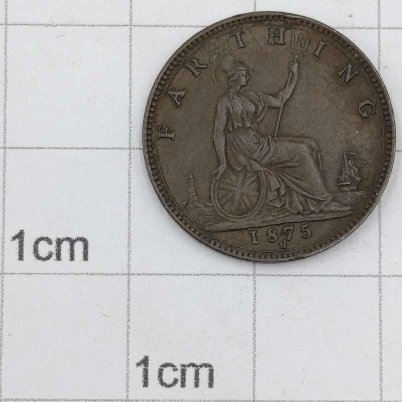 1875H Great Britian Farthing AU+