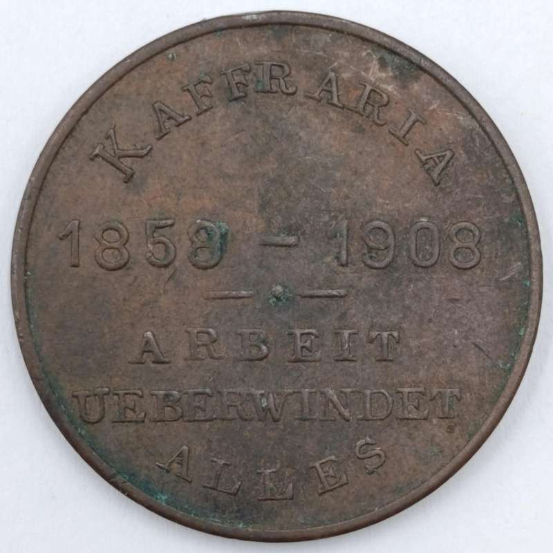 1908 Kaffraria Medallion to commemorate 50 years of german setlers in the area (South Africa)