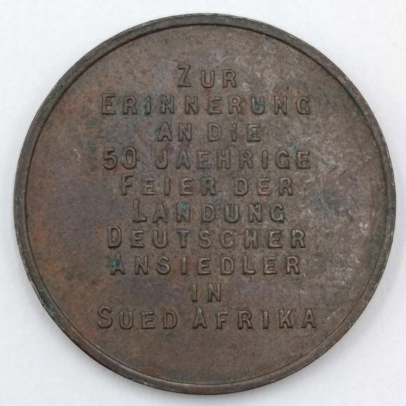 1908 Kaffraria Medallion to commemorate 50 years of german setlers in the area (South Africa)