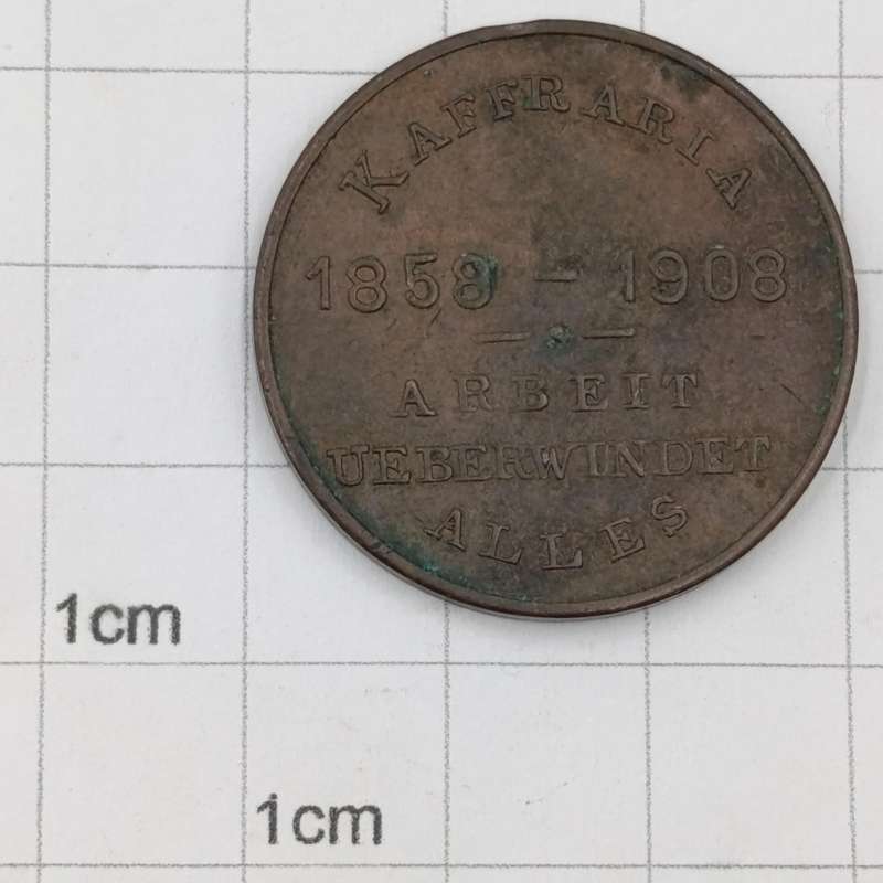 1908 Kaffraria Medallion to commemorate 50 years of german setlers in the area (South Africa)