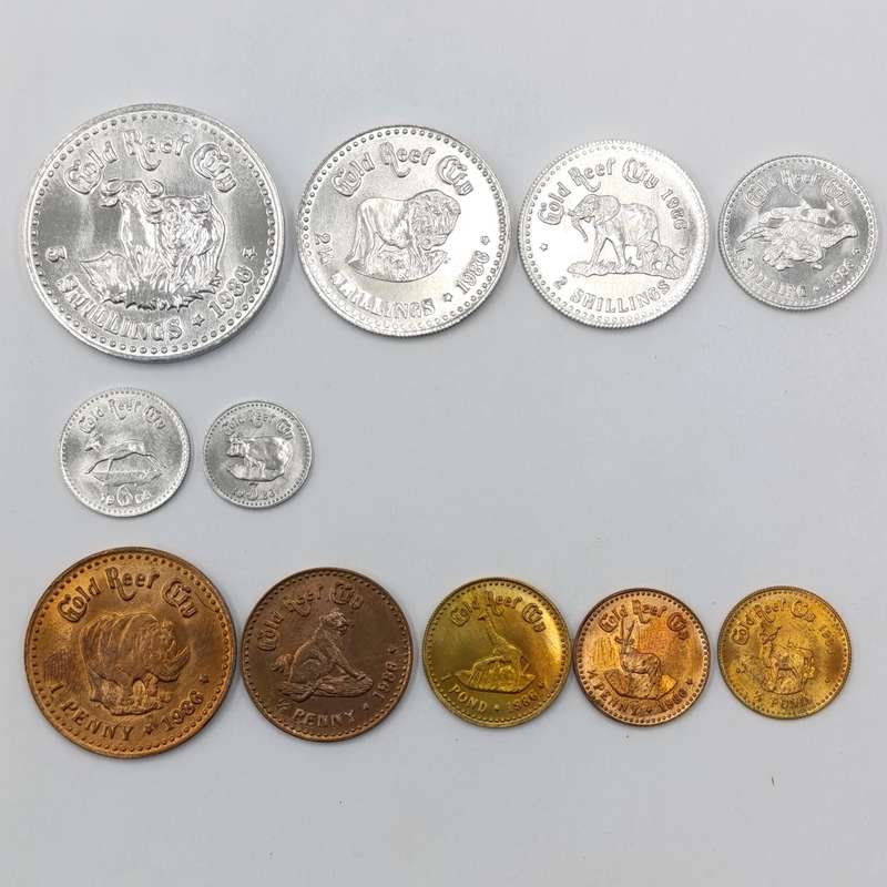 Set of Gold Reef City coins - 11 in total - Excellent condition