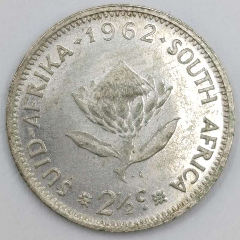 1962 South Africa 2 1/2c with low mintage only 8745 minted