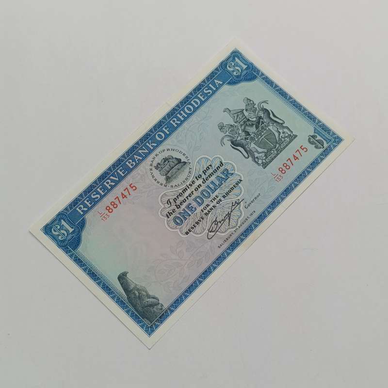 Rhodesia One dollar banknote Salisbury 2 August 1979 uncirculated