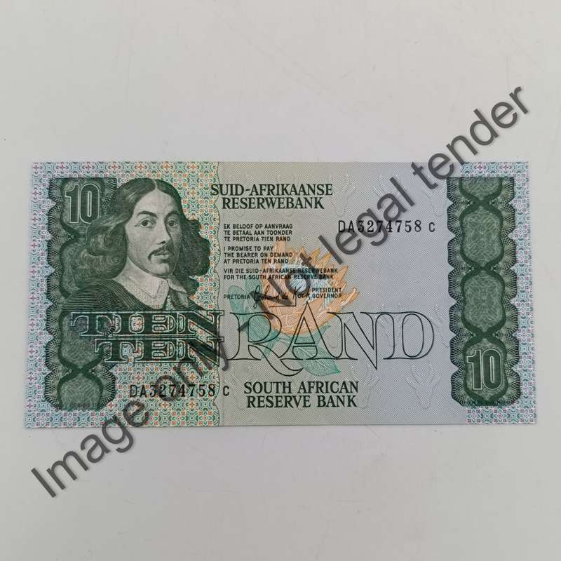 Pair of 1985 GPC de Kock R10 notes uncirculated in sequence
