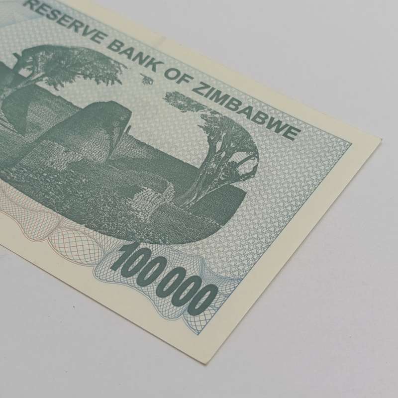 Zimbabwe 2006 Bearer cheques 100 000 dollars - 4 uncirculated notes with consecutive numbers
