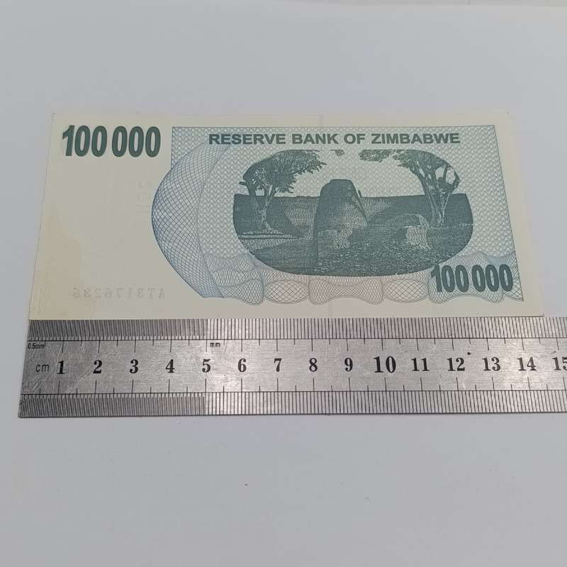 Zimbabwe 2006 Bearer cheques 100 000 dollars - 4 uncirculated notes with consecutive numbers