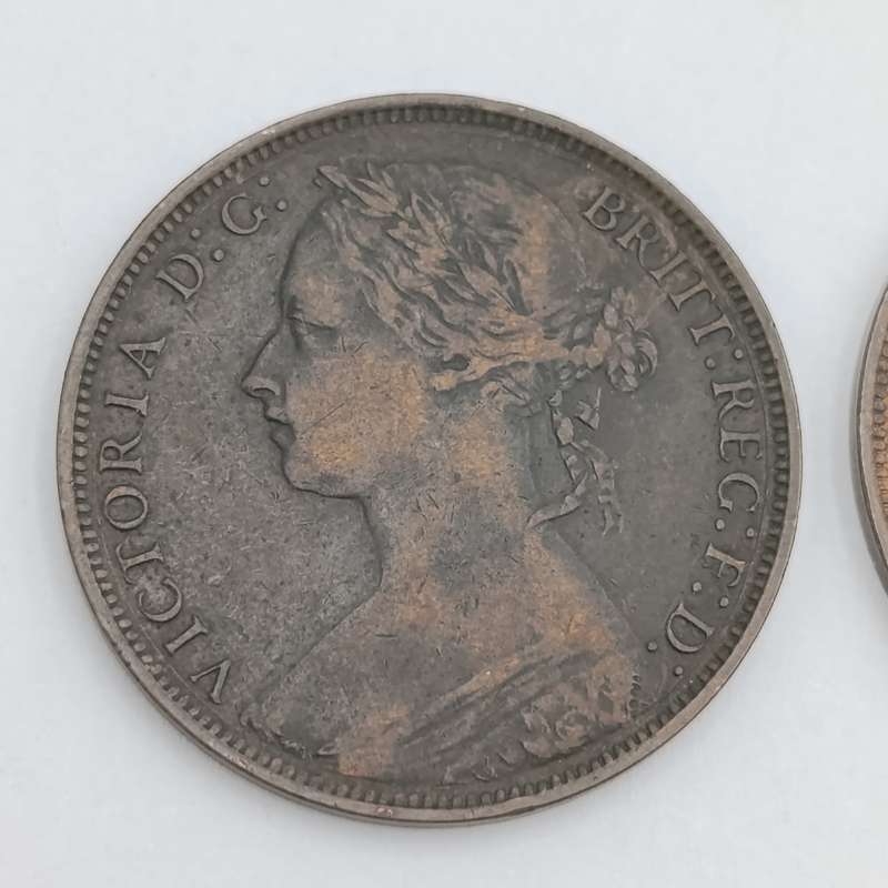1881 H penny AU -  looks like 13 leaves not 15 plus used penny with 15  leaves