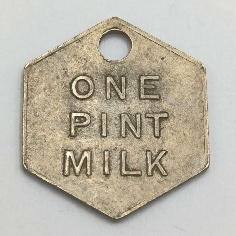 Model Dairy East London One pint hexagon milk token
