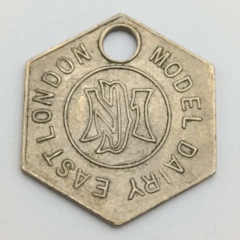 Model Dairy East London One pint hexagon milk token