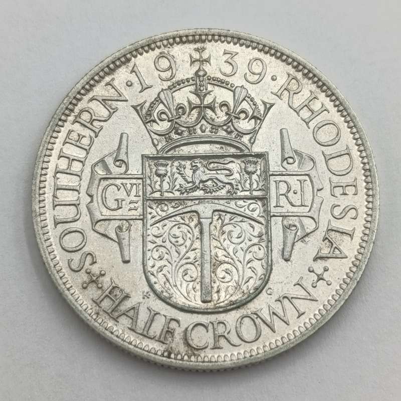 Southern Rhodesia 1939 half crown uncirculated - some pit marks