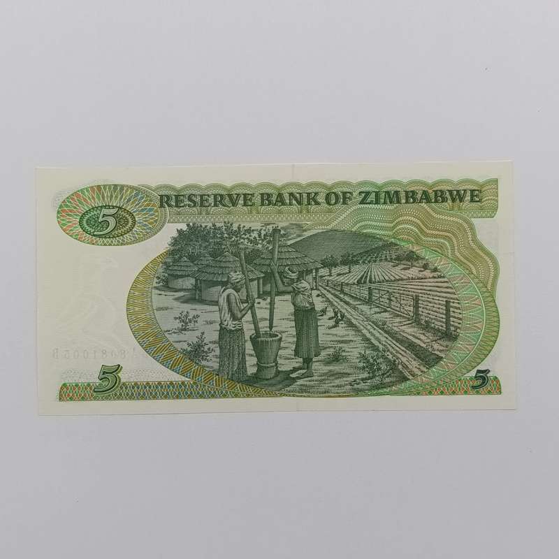 Zimbabwe 1983 Harare $5 Pick 2c lot of 5 banknotes uncirculated with consecutive numbers