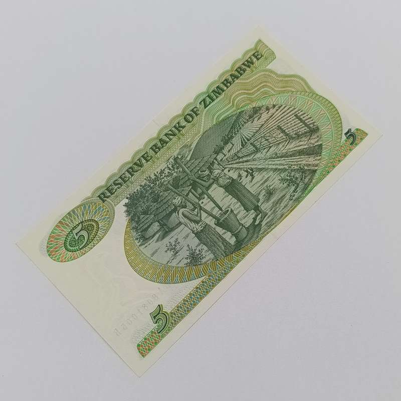 Zimbabwe 1983 Harare $5 Pick 2c lot of 5 banknotes uncirculated with consecutive numbers