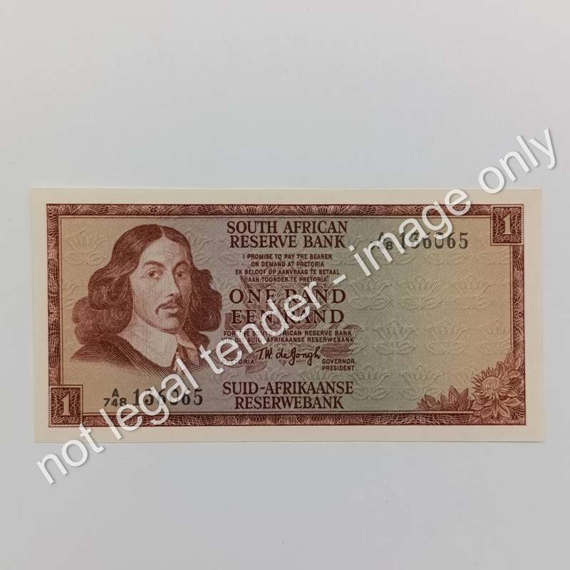 Lot of 5 x TW de Jongh first issue R1 notes uncirculated with consecutive numbers
