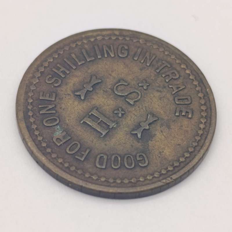 Antique Hermann Sohr 1 Shilling token issued circa 1911-1923 in De Aar