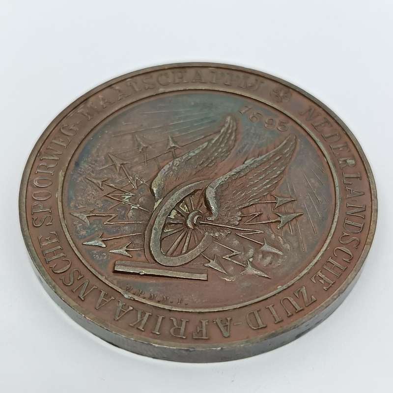 1895 Opening of Delagoa Bay Railways Bronze double Flange Medal 38.2g Excellent Condition
