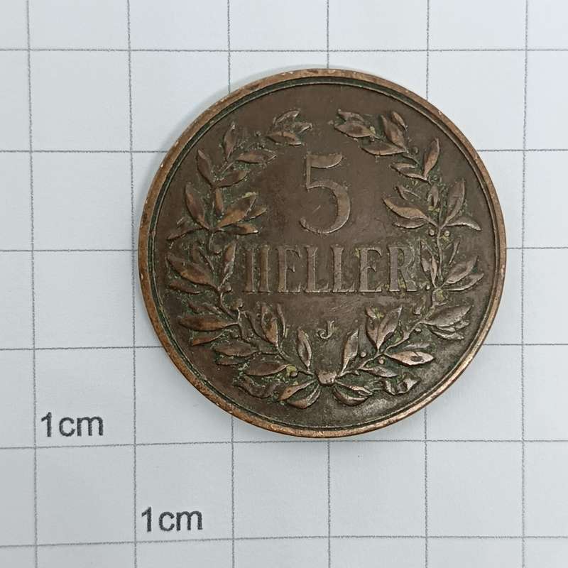 German East Africa 1909 Five Heller XF