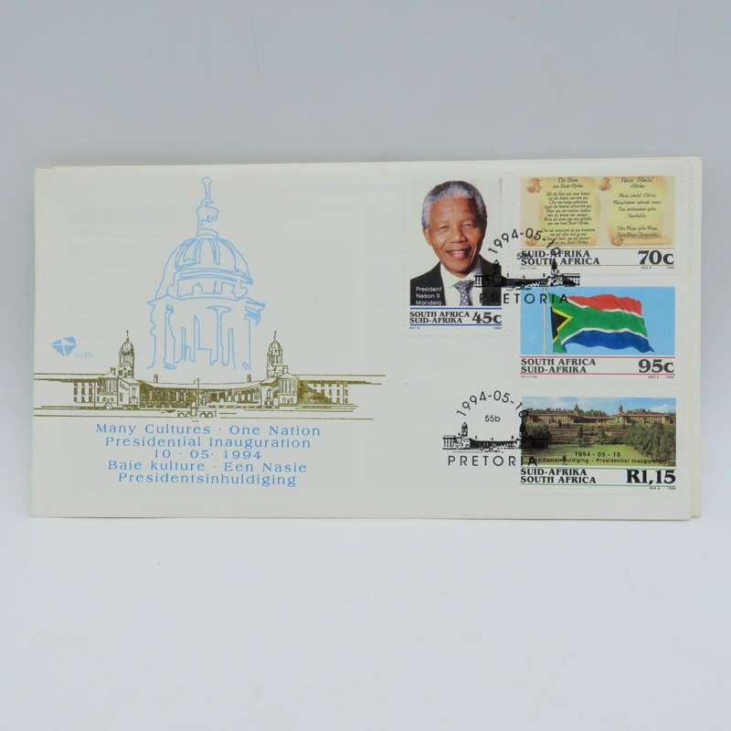 1994 RSA Proof R5 presidential inauguration coin in FDC including FDC 6.3b