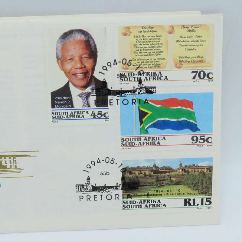 1994 RSA Proof R5 presidential inauguration coin in FDC including FDC 6.3b