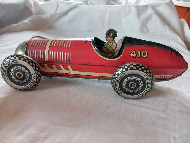 Very rare original Marx 1930's tin plate 410 clockwork wind up racing car.