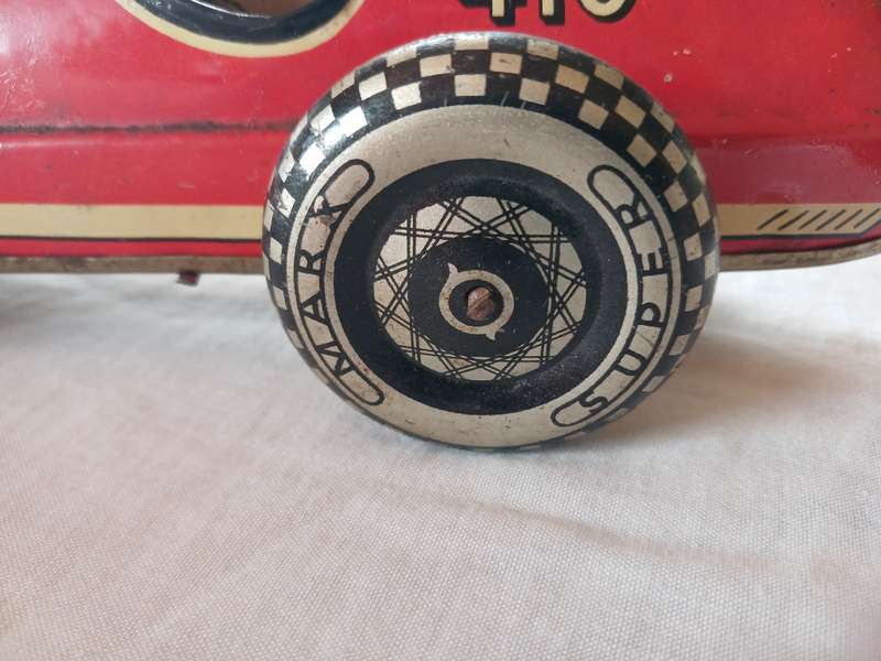 Very rare original Marx 1930's tin plate 410 clockwork wind up racing car.